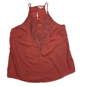 Nine Britton Terracotta Lace Detail Tank Top